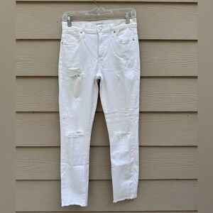 Agolde Jeans Womens  White Sophie Crop Skinny High Rise Stretch Mom Sz 27 (B16)